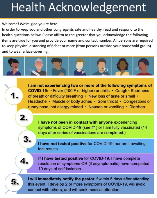 Health Acknowledgement Poster